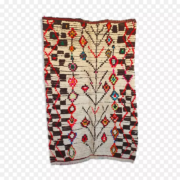 乌里卡河纺织，靛蓝，欧里卡，老式摩洛哥手工打结羊毛，象牙棕色是地毯。