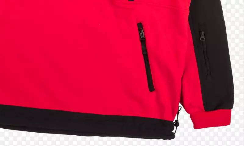 极地羊毛产品袖子短裤红。m-红色脱白帽衫。