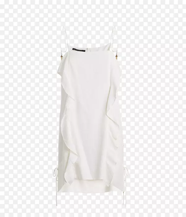 肩袖连衣裙-白色法兰绒套装