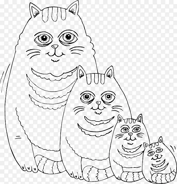 猫科动物着色书圣诞彩页-猫