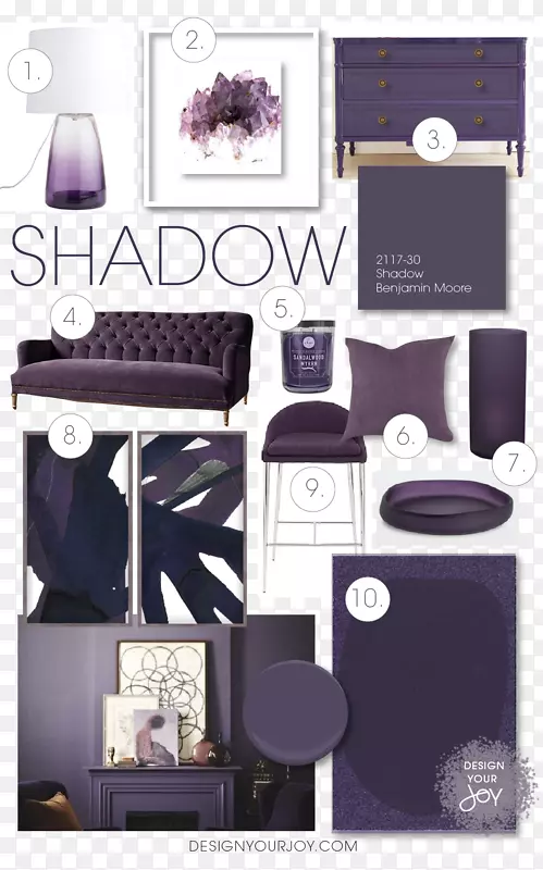 室内设计服务，平面设计，本杰明摩尔公司。紫色-紫色