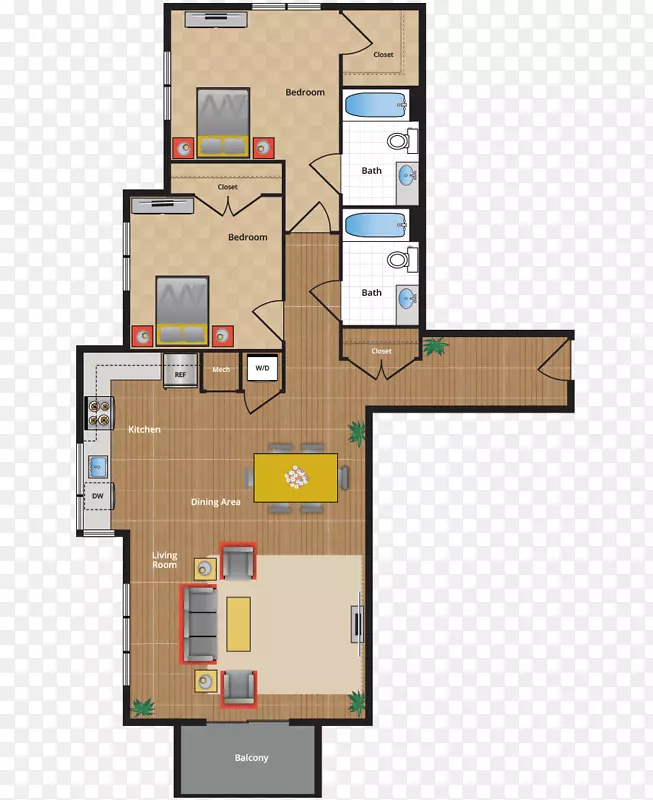 平面图立面产品设计-出租公寓客厅设计思路
