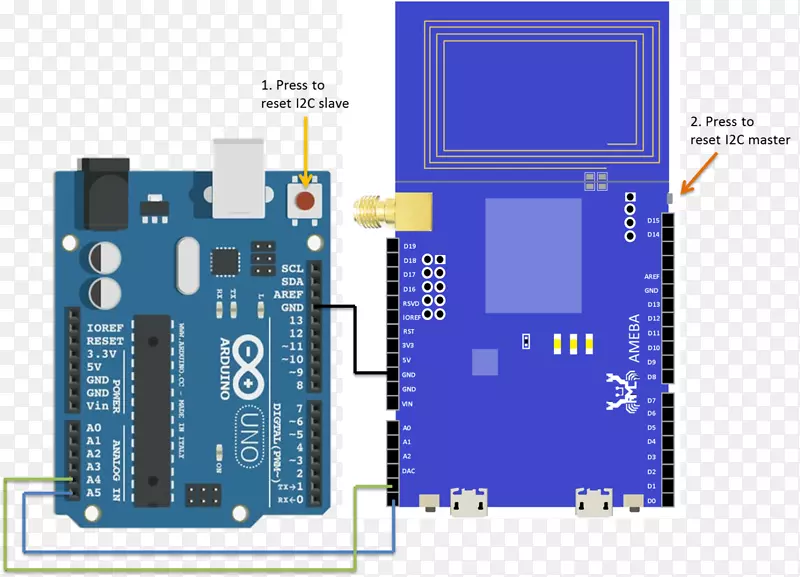 闪存微控制器Arduino i 2 c电线电缆.Arduino计算机启动按钮