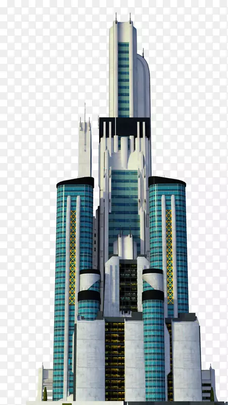 摩天大楼建筑塔楼混合使用地板商业标志设计理念