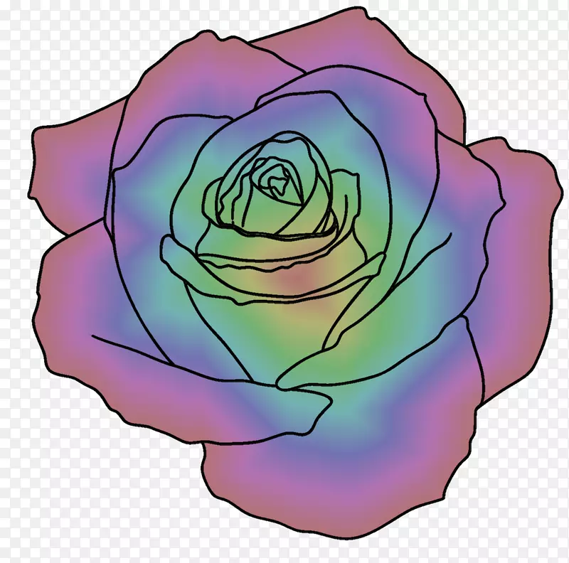 花园玫瑰，彩虹玫瑰，卷心菜，玫瑰剪贴画，花瓣-购买彩虹玫瑰