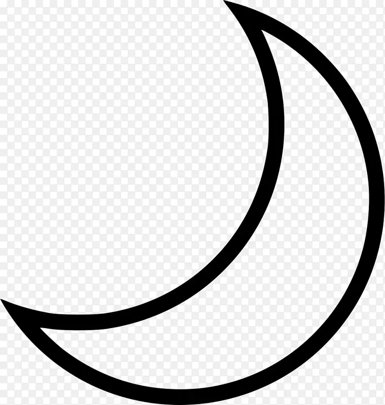 新月形剪贴画电脑图标象征月相符号