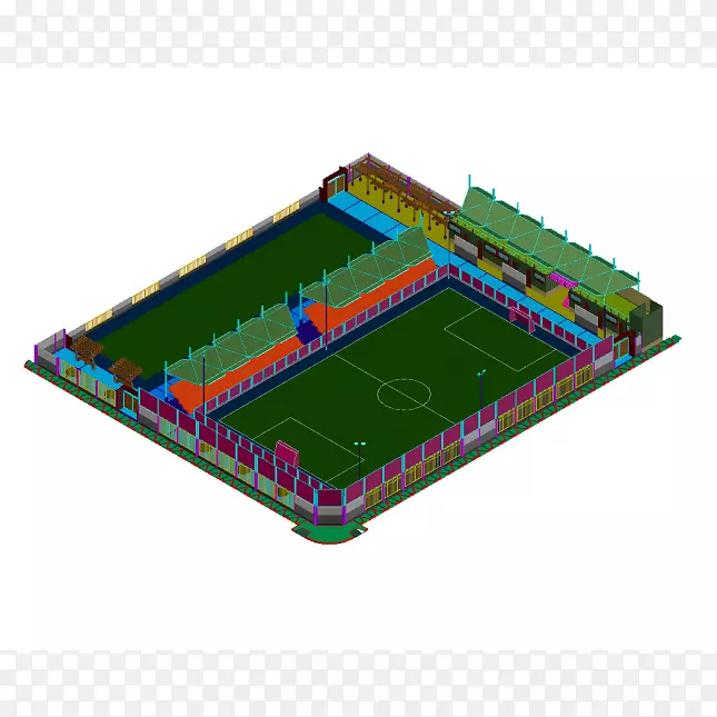 足球专用体育场计算机辅助设计.dwg-足球场