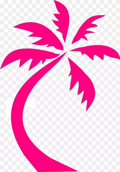 棕榈树剪贴画椰子图形.粉红色树