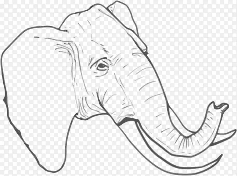 非洲大象剪贴画图形线艺术大象