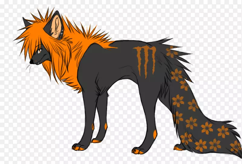 红狐狼画夹艺术插图-狼