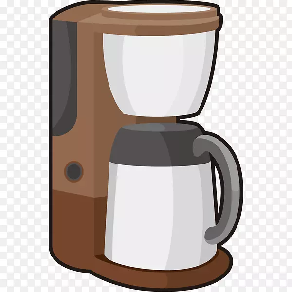 咖啡壶咖啡馆插图咖啡杯-咖啡