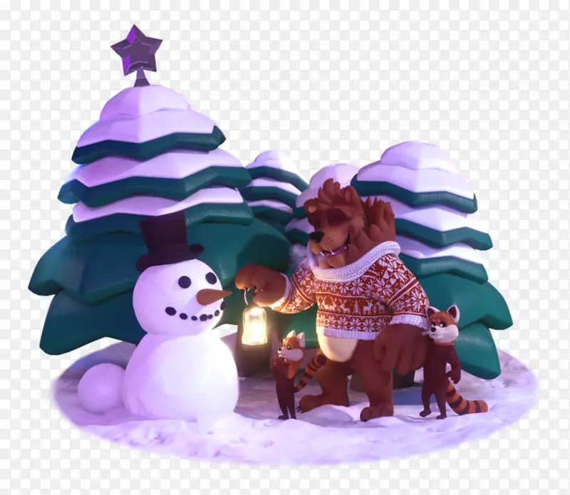 圣诞装饰品，玩具，世界玩具-棉布动物熊家庭