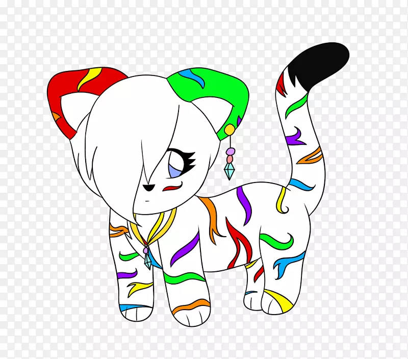 剪贴画脊椎动物插图线艺术卡通-彩虹虎
