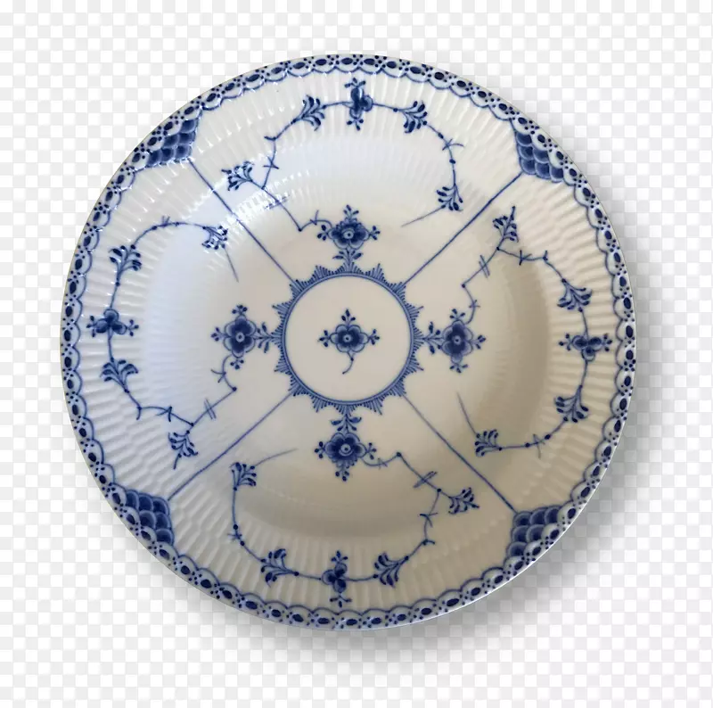 皇家哥本哈根餐具蓝色凹槽陶瓷餐具