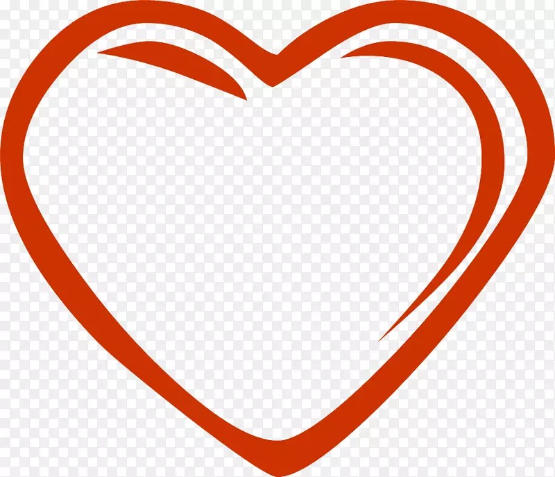 简单的情人节心脏插图-心脏轮廓。