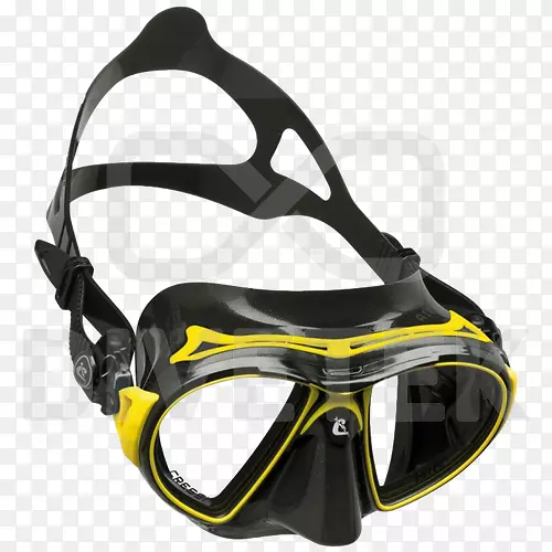 Cressi-subcressi空气水晶潜水和潜水面罩.黄色面罩