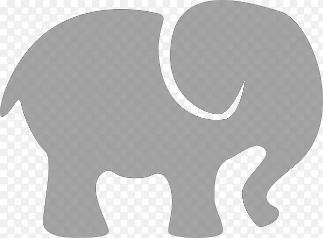 剪贴画大象开放部分非洲象灰色小象轮廓