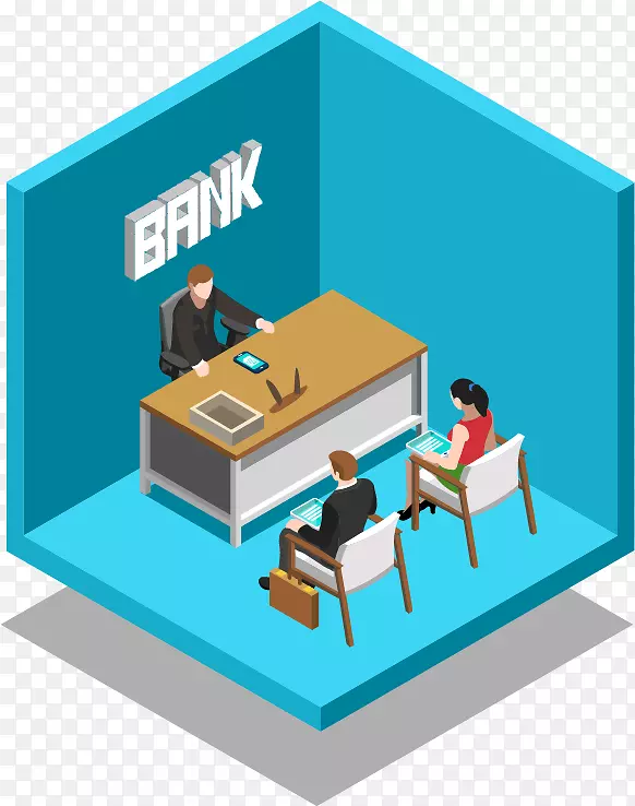 剪贴画网上银行金融服务技术-银行分行服务台