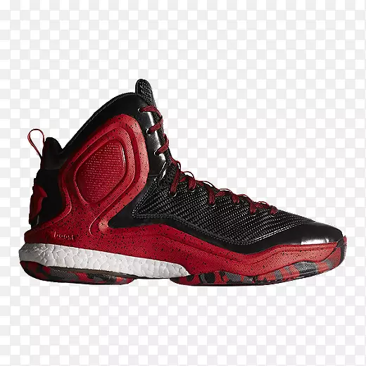 运动鞋阿迪达斯男子d上升5提高篮球鞋-黑色/红色-装甲背包着色页