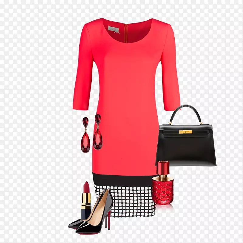 红色服装时尚袖-粉色珊瑚服装