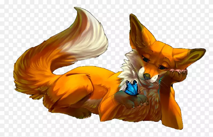 红狐动物贴纸图解-狐狸