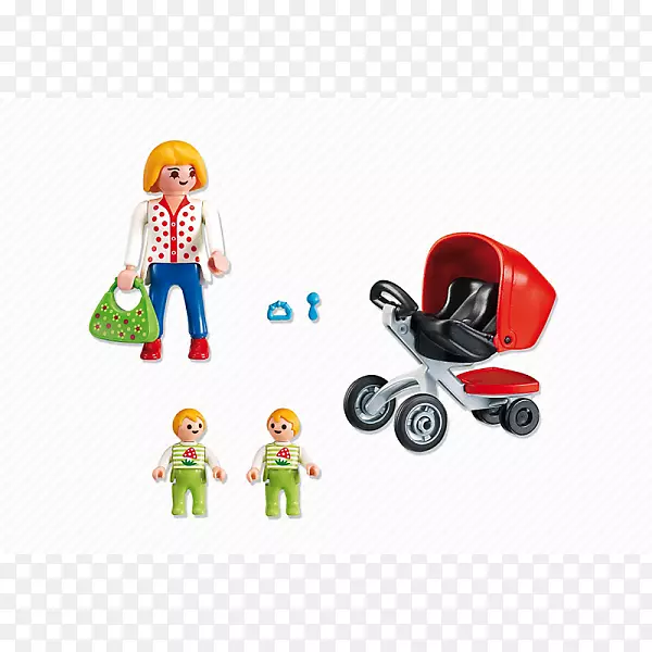 Playmobil 5573妈妈avec jumeaux et landau玩具婴儿运输母-玩具