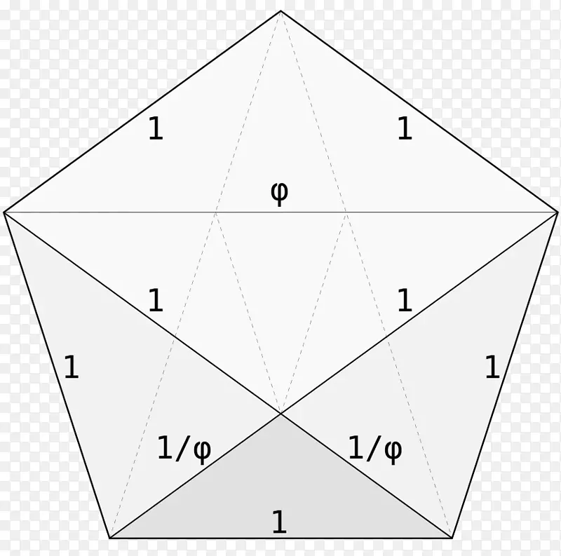 五角三角缩略图对称-金色五边形
