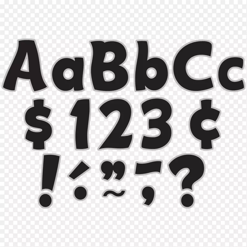 花式4in字母字体标志银黑色字母