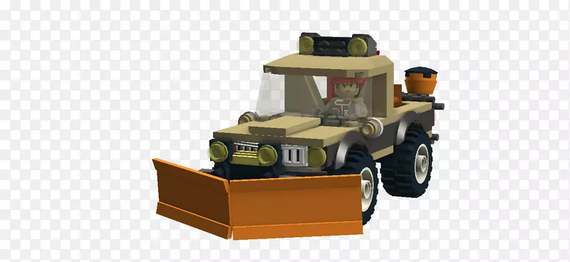 汽车皮卡雪犁玩具-WW2吉普车铲