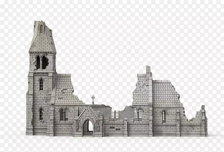 中世纪教堂、中世纪建筑、礼拜堂、历史遗址-岛上被毁的城堡