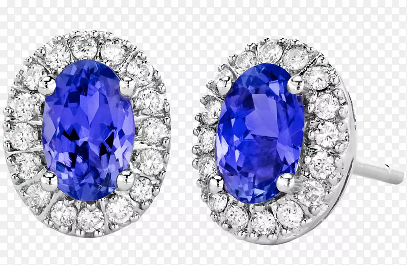 蓝宝石耳环钽锌矿珠宝.蓝宝石
