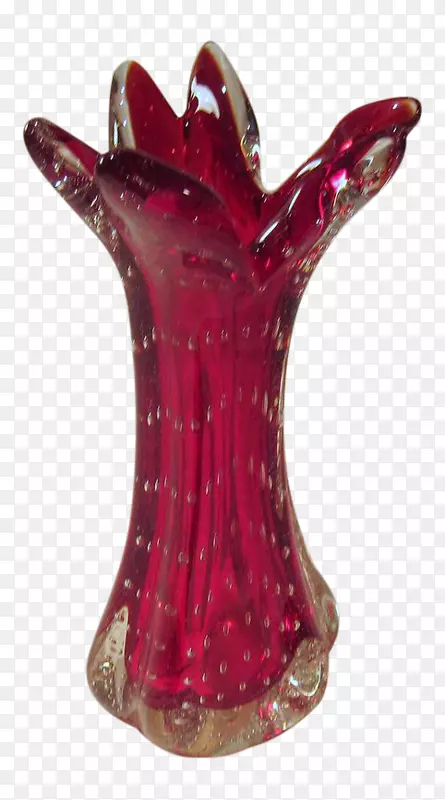 花瓶玻璃墨拉诺红花瓶