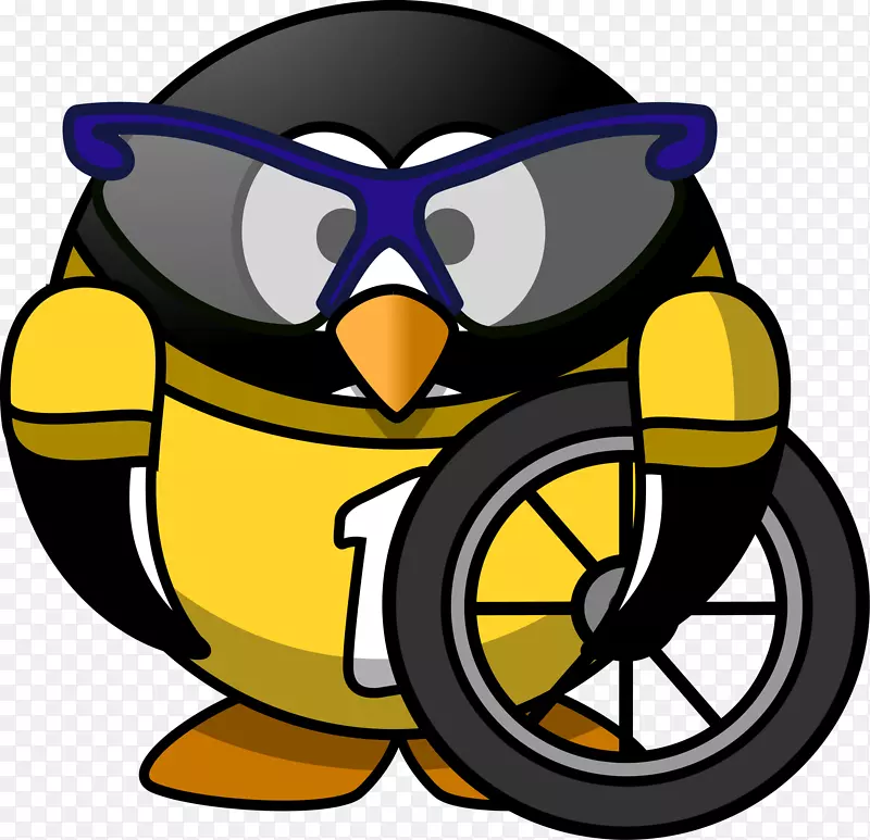 自行车车轮自行车剪贴画企鹅自行车