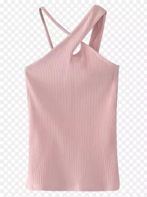袖肩粉红色m产品衬衫-白领美女