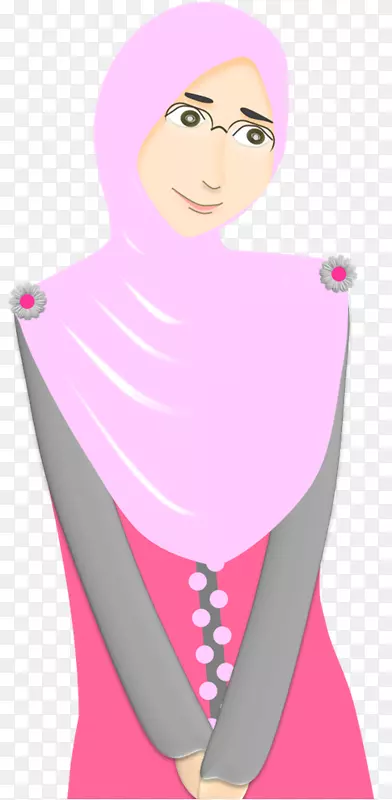 插图绘制图形粉红-Kartun Islam mah