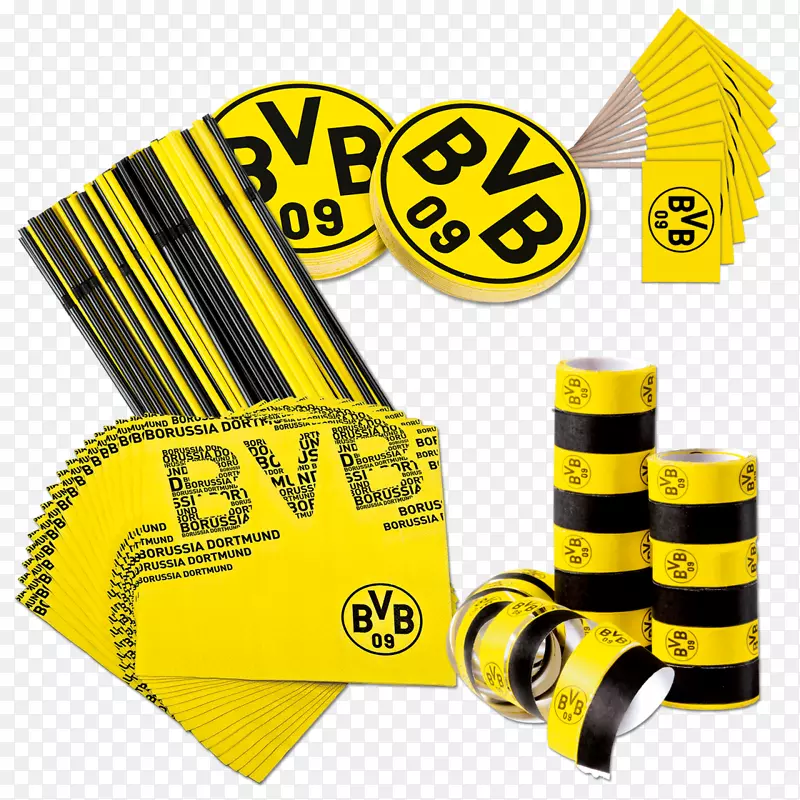 Luftschlangen BVB 3er集Borussia Dortmund BVB-扇店BVB-servietten(20 er-set)-bvb