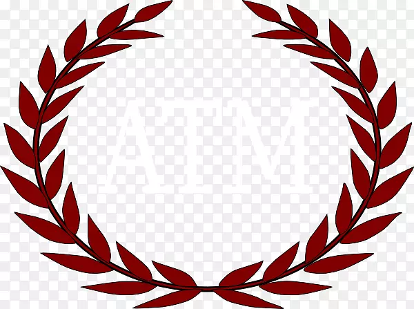 剪贴画月桂冠橄榄花环形象-陆军公立学校标志
