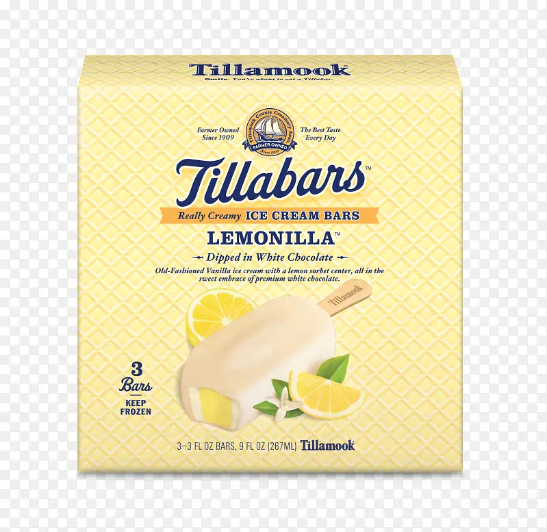 Tillamook冰淇淋吧柠檬冰淇淋吧-新鲜食品分发