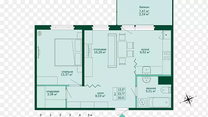 平面图房屋产品性能设计-绿色水龙头