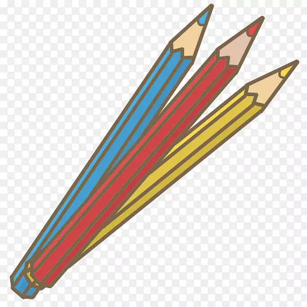 钢笔和铅笔盒文具插画橡皮擦-热爱工作