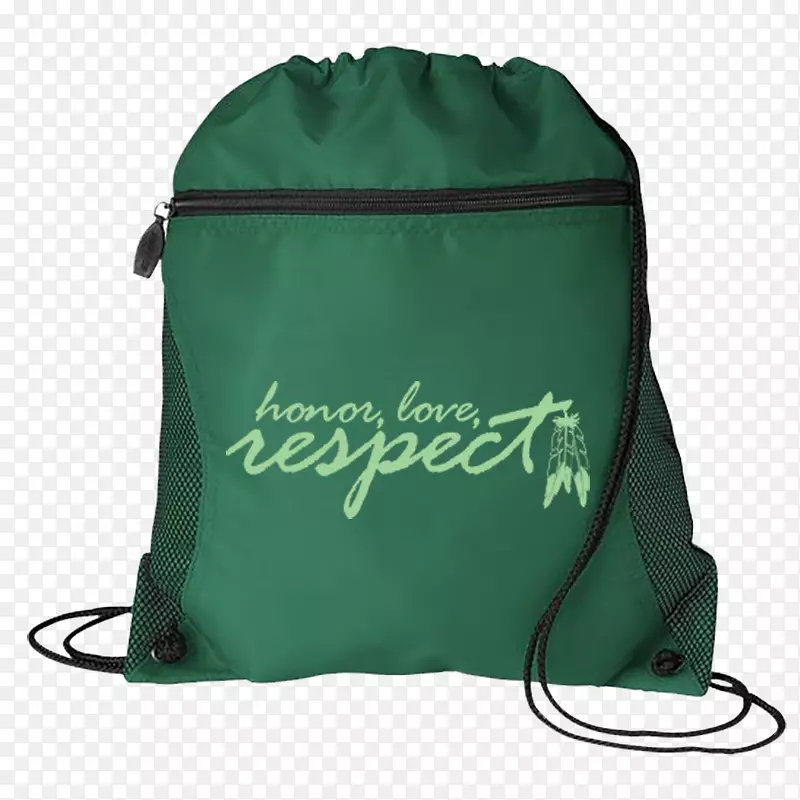布袋拖绳背包促销商品-森林绿色背包