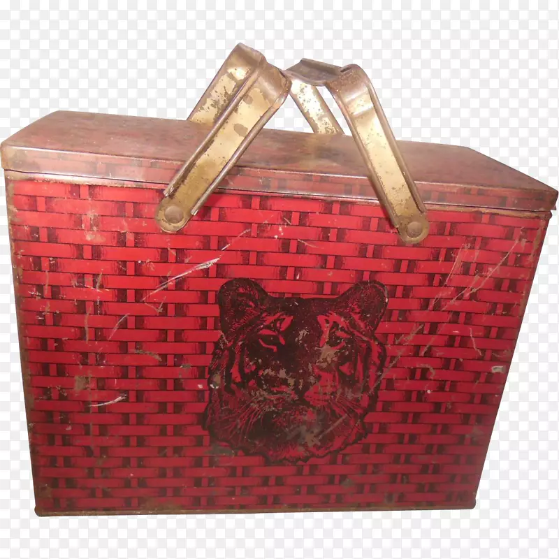 长方形礼品手提包-红色锡桶