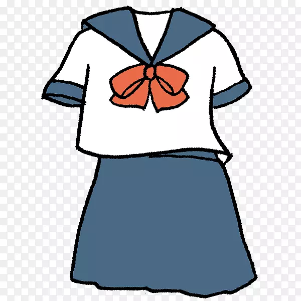 剪贴画连衣裙制服袖外装-连衣裙