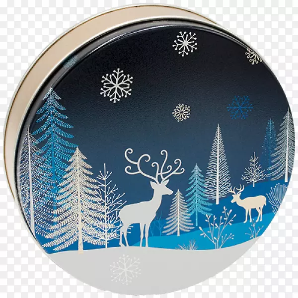 驯鹿钴蓝色圣诞装饰圣诞日-驯鹿