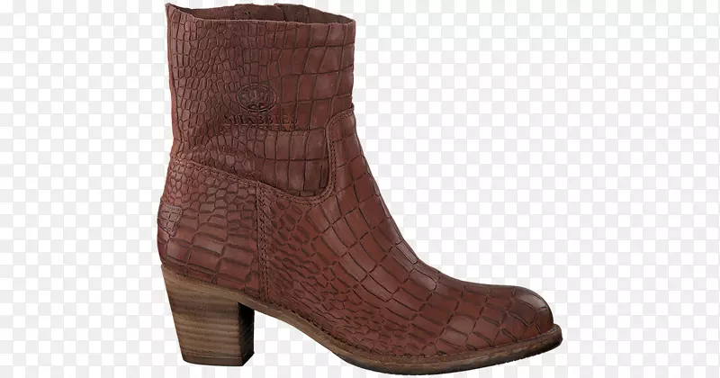 切尔西女式皮靴鞋-棕色美洲狮皮鞋
