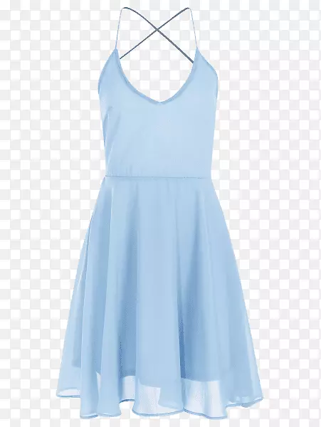 蓝色连衣裙套服吊带式女式网球鞋开敞