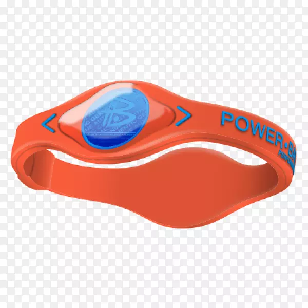 凝胶手镯功率平衡腕带服装配件.电蓝色和橙色