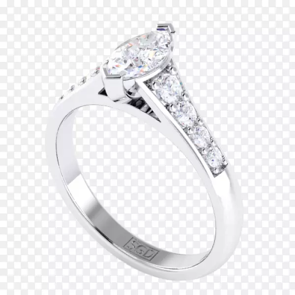 结婚戒指银白金产品设计-镶嵌钻石戒指