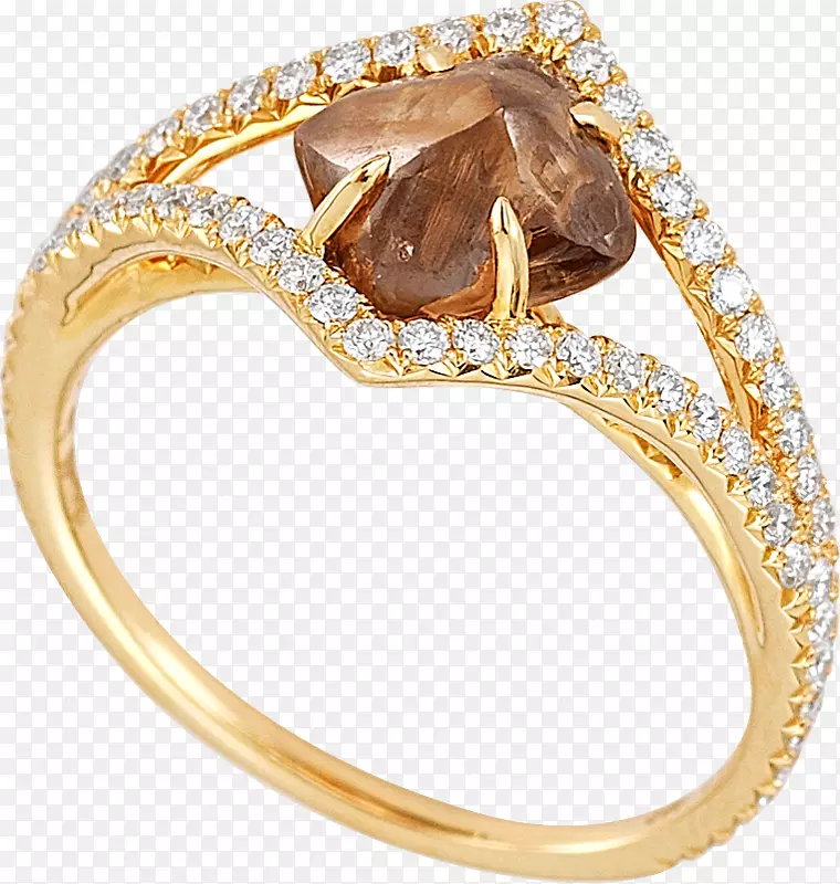 彩色黄金照片钻石首饰巧克力钻石戒指