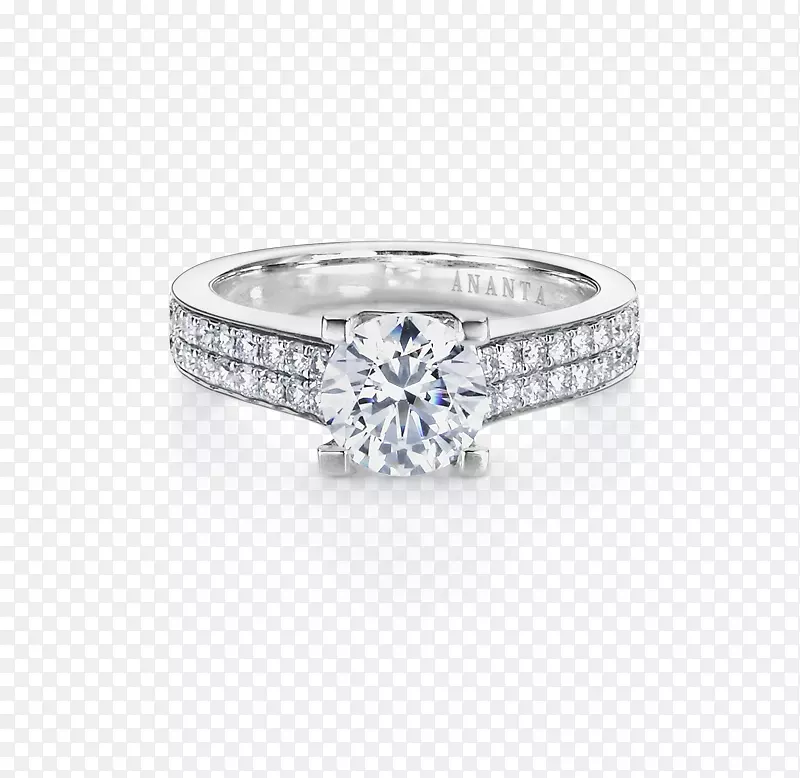 婚戒订婚戒指纸牌珠宝-铺路钻石戒指